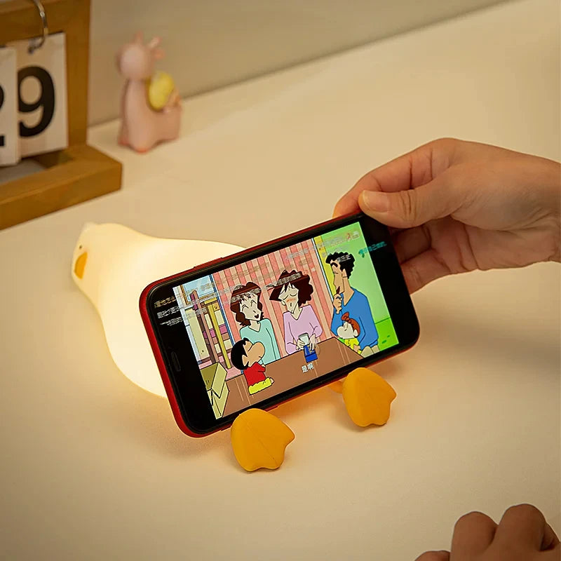 Charming Adorable and Cute Duck Shaped USB Rechargeable Silicone Fruit Night Light