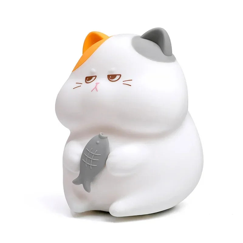 Charming Adorable and Cute Cat Shaped USB Rechargeable Silicone Fruit Night Light