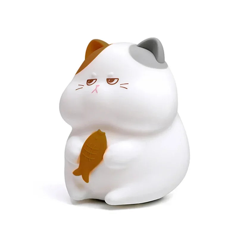 Charming Adorable and Cute Cat Shaped USB Rechargeable Silicone Fruit Night Light