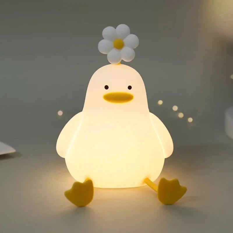 Charming Adorable and Cute Duck Shaped USB Rechargeable Silicone Fruit Night Light