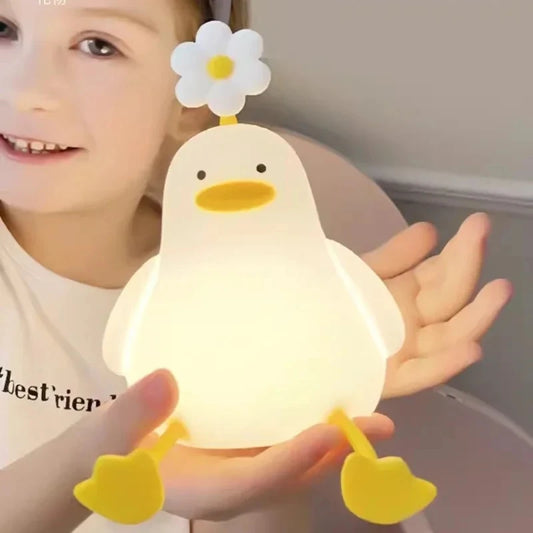 Charming Adorable and Cute Duck Shaped USB Rechargeable Silicone Fruit Night Light